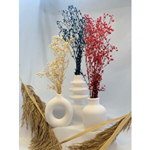 Dekoratif Beton Üçlü Vazo Seti   Set