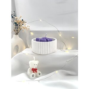 Dekoratif Beton Dekoratif Tabak Love Soya Mum  Sevimli Ayıcık Soya Mum Set