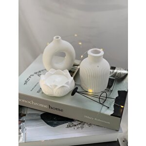 Dekoratif İkili Vazo  Lotus Soya Mum Set