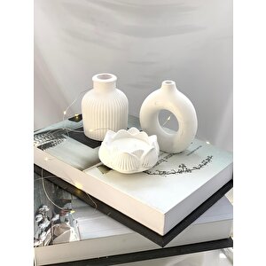 Dekoratif İkili Vazo  Lotus Soya Mum Set