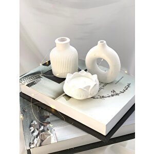 Dekoratif İkili Vazo  Lotus Soya Mum Set