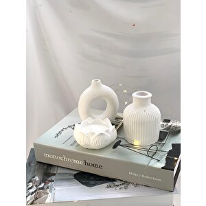 Dekoratif İkili Vazo  Lotus Soya Mum Set