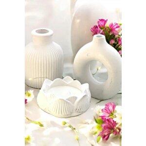 Dekoratif İkili Vazo  Lotus Soya Mum Set