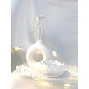 Dekoratif Beton Organizer Tabak Vaoz Lotus Soya Mum Set