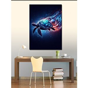Kanvas Tablo Gezegenler Ve Kaplumbağa 70x100 cm