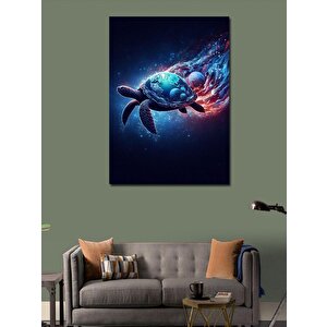 Kanvas Tablo Gezegenler Ve Kaplumbağa 70x100 cm