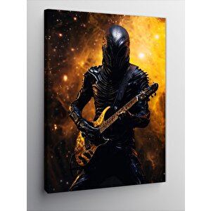 Kanvas Tablo Gitar Çalan Uzaylı