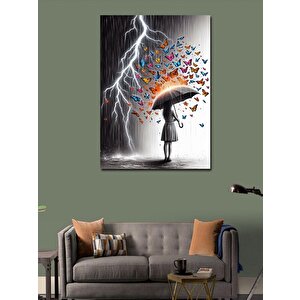 Kanvas Tablo Yağmur Ve Kelebekler 70x100 cm