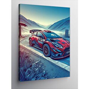 Kanvas Tablo Kırmızı Spor Araba 100x140 cm