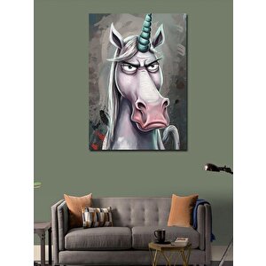 Kanvas Tablo Kızgın Tek Boynuzlu At Unicorn