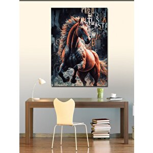 Kanvas Tablo Kahverengi At 100x140 cm