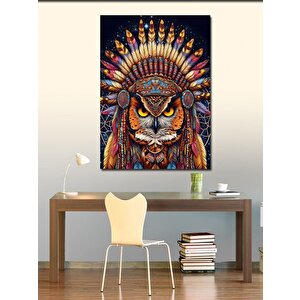Kanvas Tablo Kızılderili Baykuş 70x100 cm
