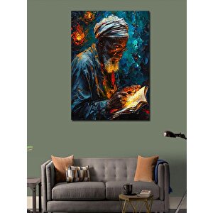 Kanvas Tablo Kitap Yazan Yaşlı Adam 70x100 cm