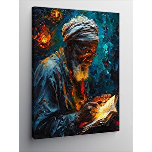 Kanvas Tablo Kitap Yazan Yaşlı Adam