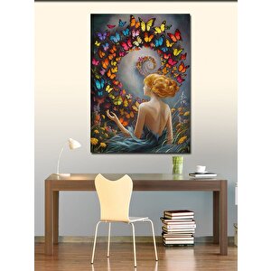 Kanvas Tablo Kır Ve Renkli Kelebekler 70x100 cm