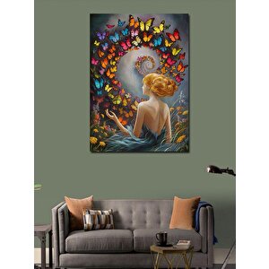 Kanvas Tablo Kır Ve Renkli Kelebekler 70x100 cm