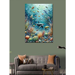 Kanvas Tablo Denizaltı Canlıları 70x100 cm