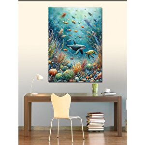 Kanvas Tablo Denizaltı Canlıları 100x140 cm