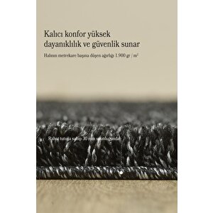 Yuvarlak Shaggy Halı 30 Mm Uzun Ve Yüksek Tüylü Düz Antrazit Rengi