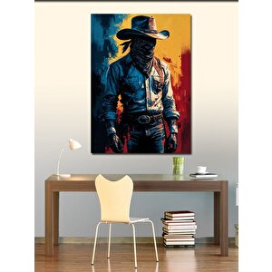 Kanvas Tablo Renkli Fon Kovboy 100x140 cm