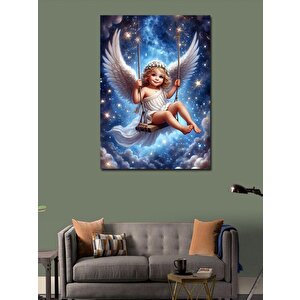 Kanvas Tablo Salıncakta Sallanan Beyaz Melek 100x140 cm