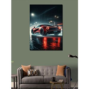 Kanvas Tablo Kırmızı Spor Araba 70x100 cm