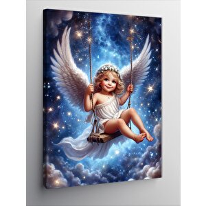 Kanvas Tablo Salıncakta Sallanan Beyaz Melek 70x100 cm