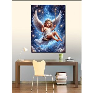 Kanvas Tablo Salıncakta Sallanan Beyaz Melek 70x100 cm