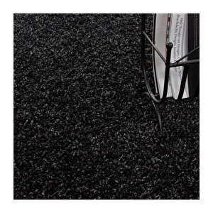Yüksek Tüylü 30 Mm Hav Yüksekliğinde Düz Kahverengi Antrasit Shaggy Halı 80x250 cm