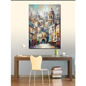 Kanvas Tablo Soyut Kasaba 100x140 cm