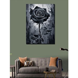 Kanvas Tablo Siyah Beyaz Gül 70x100 cm