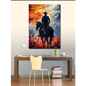 Kanvas Tablo Kovboy Ve Atı 70x100 cm