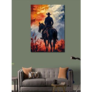 Kanvas Tablo Kovboy Ve Atı 70x100 cm