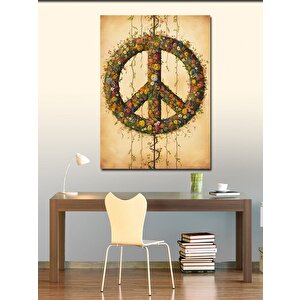 Kanvas Tablo Çiçekli Barış Simgesi 70x100 cm