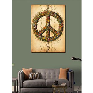 Kanvas Tablo Çiçekli Barış Simgesi 70x100 cm