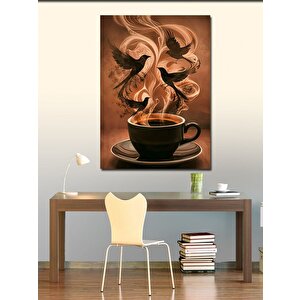 Kanvas Tablo Kahve Ve Kuşlar 70x100 cm