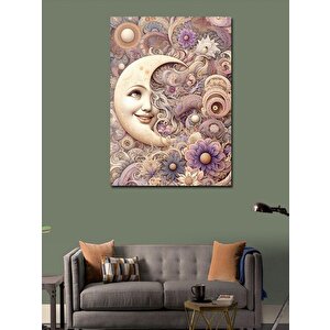 Kanvas Tablo Ay Ve Çiçekler 70x100 cm