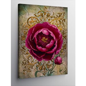 Kanvas Tablo Pembe Çiçek 70x100 cm