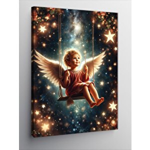 Kanvas Tablo Salıncakta Sallanan Kanatlı Melek 70x100 cm