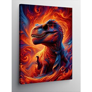 Kanvas Tablo Güneş Gözlüklü Dinozor 100x140 cm