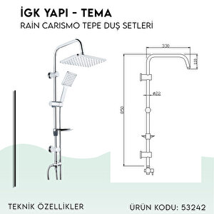 İgk Yapi - Tema Rai̇n Cari̇smo Tepe Duş Setleri̇ (model No: 53242)
