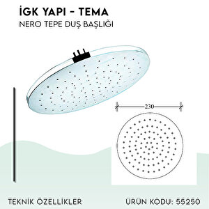 İgk Yapi - Tema Nero Tepe Duş Başliklari (model No: 55250)