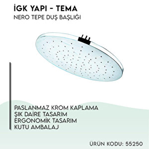 İgk Yapi - Tema Nero Tepe Duş Başliklari (model No: 55250)