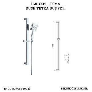 İgk Yapi - Tema Dush Tetra Sürgülü Duş Seti̇ (model No: 51092)