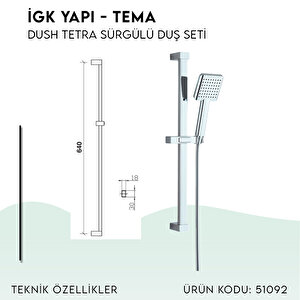 İgk Yapi - Tema Dush Tetra Sürgülü Duş Seti̇ (model No: 51092)