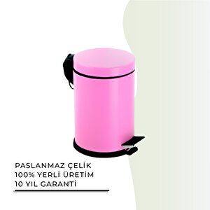 İgk Yapi - Çeli̇k Banyo Pedalli Çöp Kovasi 3lt Pembe (70-215)