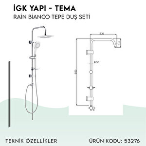 İgk Yapi - Tema Rai̇n Bi̇anco Tepe Duş Setleri̇ (model No: 53276)