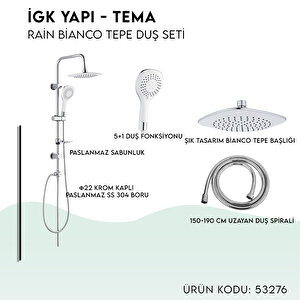 İgk Yapi - Tema Rai̇n Bi̇anco Tepe Duş Setleri̇ (model No: 53276)