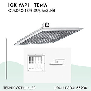 İgk Yapi - Tema Quadro Tepe Duş Başliklari (model No: 55200)