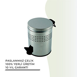İgk Yapi - Çeli̇k Banyo Pedalli Deli̇kli̇ Çöp Kovasi 3lt 430 (70-075)